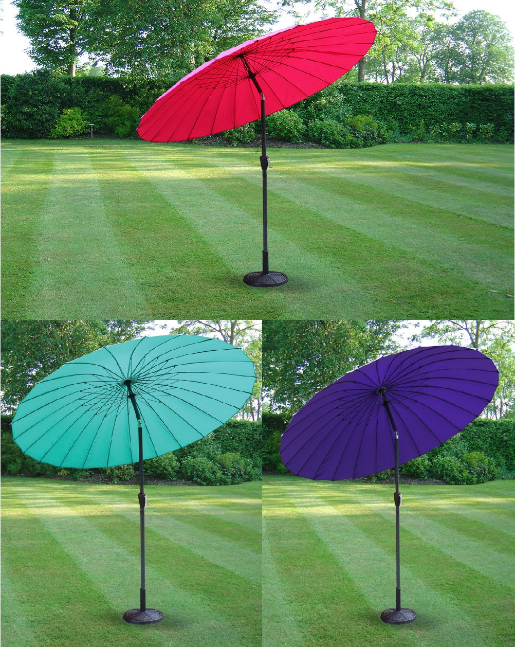 2.6m Powder Coated Parasol Shanghai Umbrella Crank & Tilt Garden Patio Summer 2.6m Powder Coated Parasol Shanghai Umbrella Crank & Tilt Garden Patio Summer